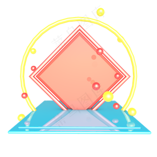 C4D立体粉色舞台