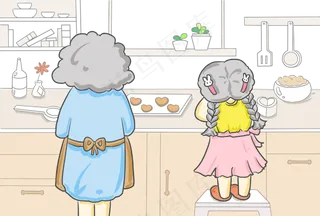 母亲节和妈妈一起做蛋糕小厨师卡