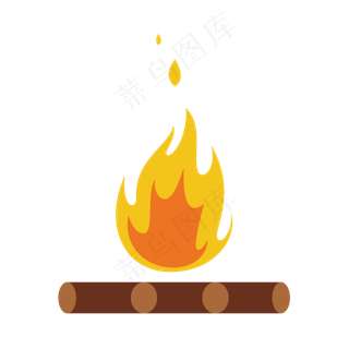 黄色的火焰手绘设计图,免抠元素