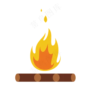 黄色的火焰手绘设计图,免抠元素