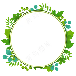 春天绿色植物边框,免抠元素