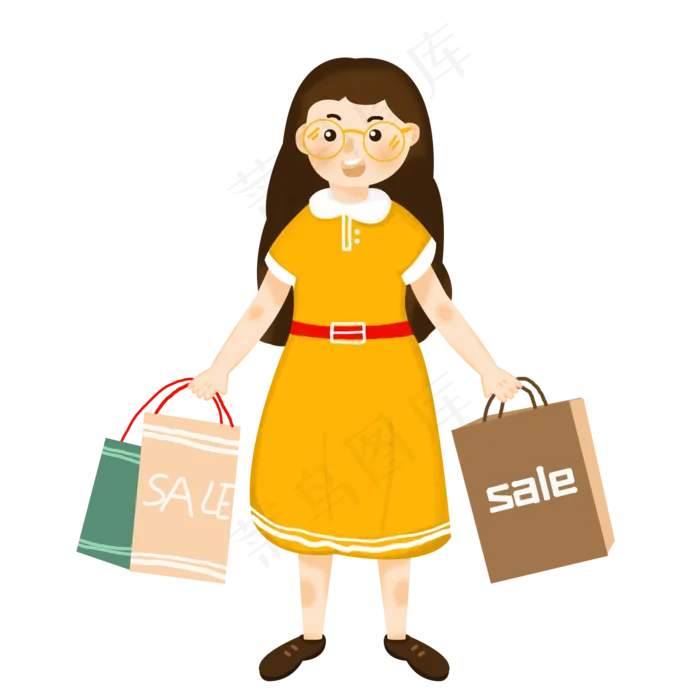 双十一大促手绘设计元素(2000X2000(DPI:300))psd模版下载