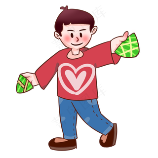 端午节送粽子吃的男孩