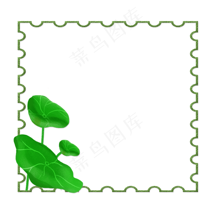 春夏荷花边框png素材(2000X2000(DPI:300))psd模版下载