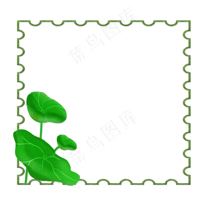 春夏荷花边框png素材(2000X2000(DPI:300))psd模版下载