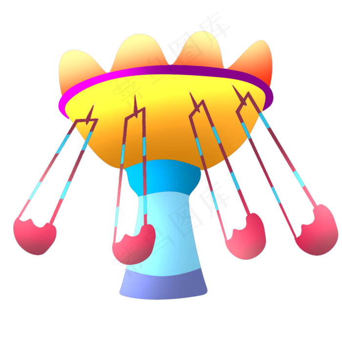 儿童节的旋转车插画