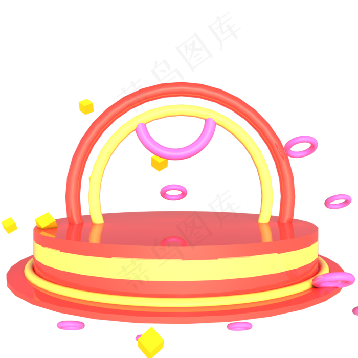 C4D红色618促销展台(2000*2000px 300 dpi )