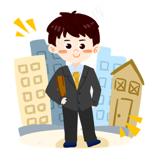 卡通父亲穿西装PNG素材