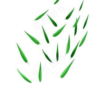 绿色创意清明节漂浮柳叶