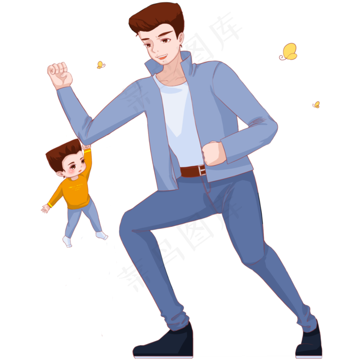 陪小孩玩耍父亲