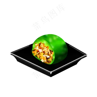 卡通绿色青团免扣