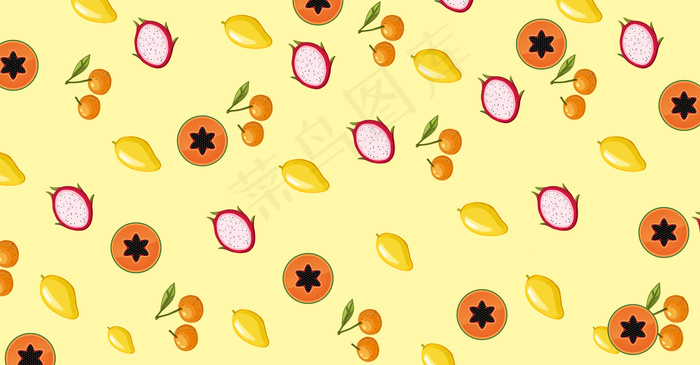 黄色木瓜水果促销海报背景