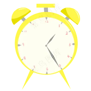 黄色钟表卡通高考