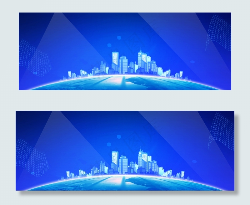 蓝色商务企业会议简约光效背景