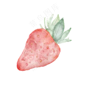 手绘水彩水果草莓