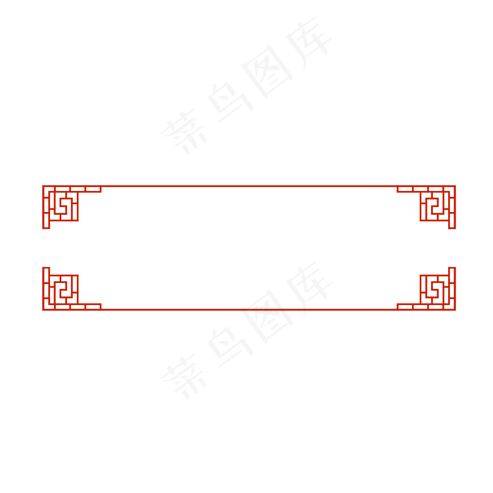 春节新年中国风红色矢量边框元素,免抠元素(2000*2000px)ai矢量模版下载