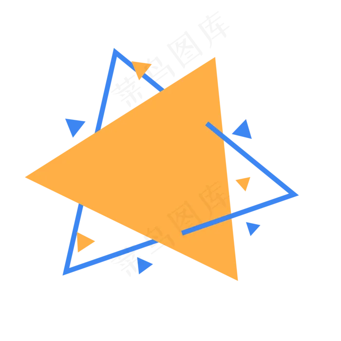 橙色蓝色线框三角组合标签,免抠元素(2480X2480(DPI:300))ai矢量模版下载