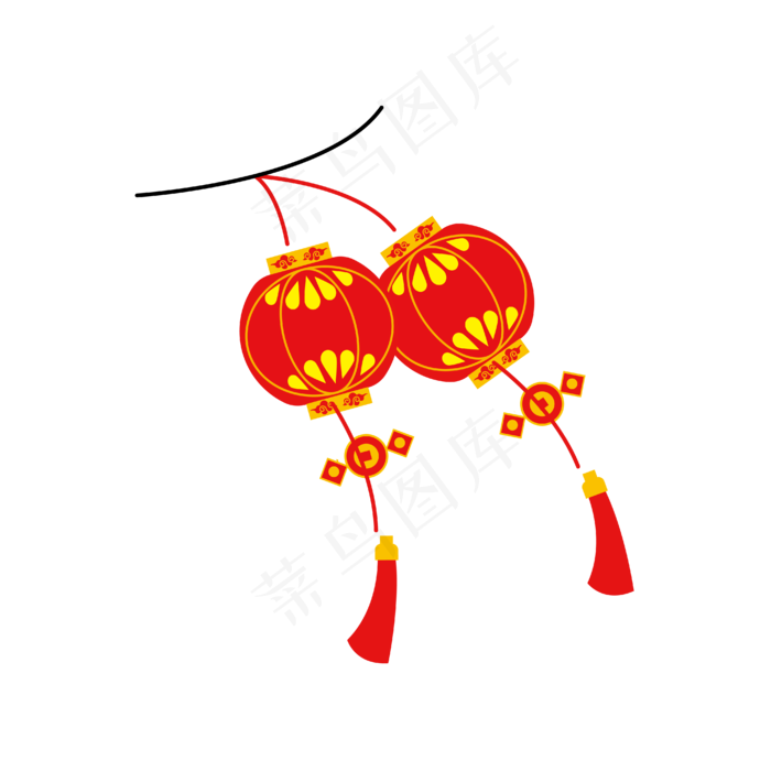矢量手绘中国挂饰,免抠元素