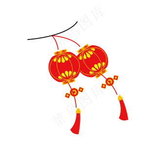 矢量手绘中国挂饰,免抠元素