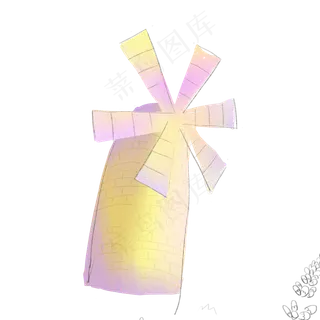 卡通春天风车建筑