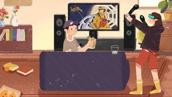 五四青年节青年人年轻人朋友聚会玩游戏