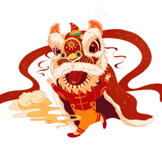 鼠年国潮舞狮,免抠元素