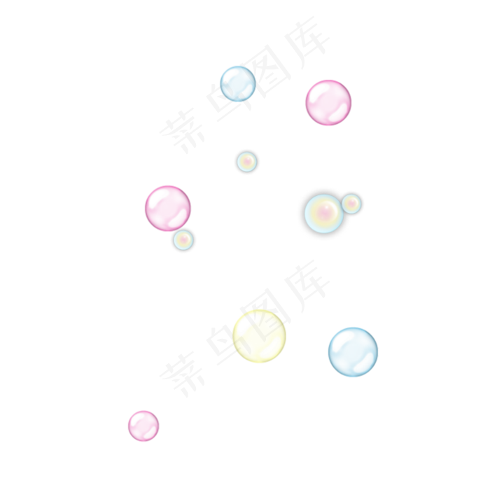 水彩泡泡漂浮