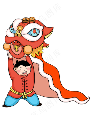 鼠年新年春节舞狮,免抠元素