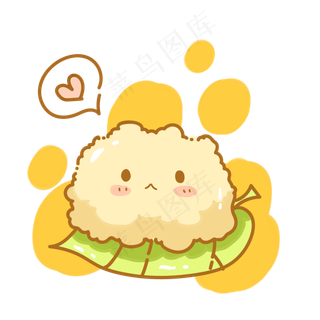 粽子叶上的糯米团