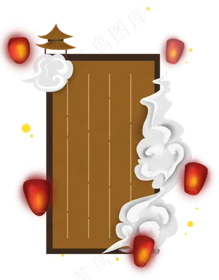 农历新年夜中国风边框,免抠元素