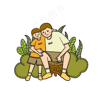 父亲节爸爸和孩子