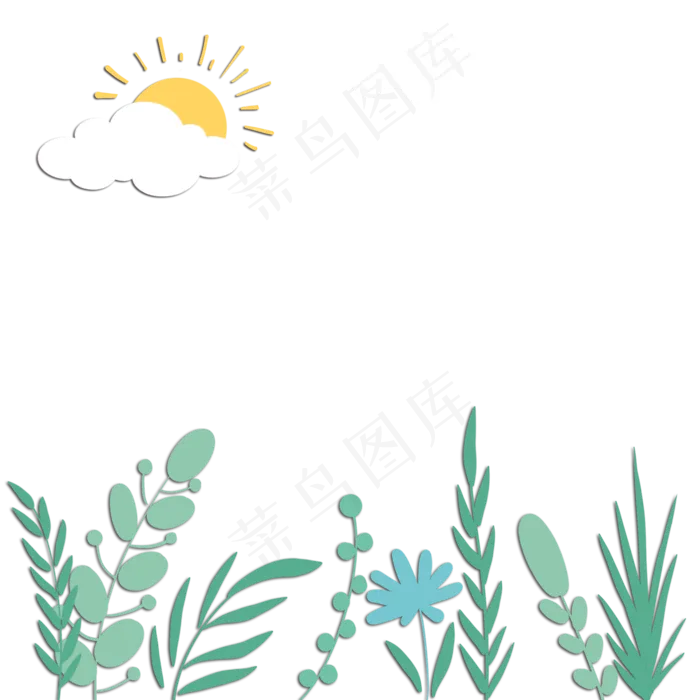 感恩父亲节小清新花草手绘装饰边(2000X2000(DPI:300))psd模版下载