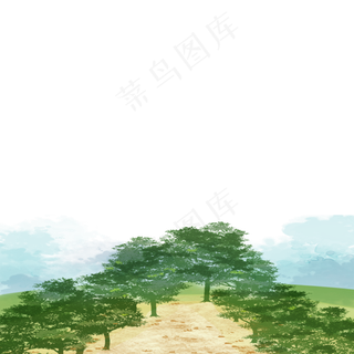 装饰树林植物原野树林PNG边框