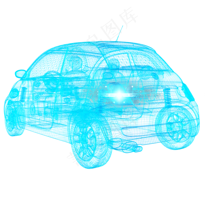 汽车科技智能魔幻数据光点状线后,免抠元素