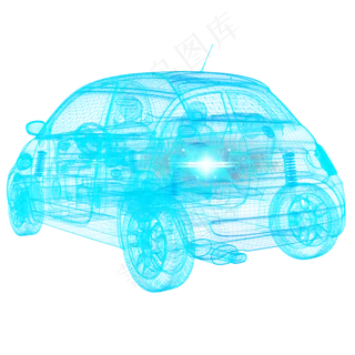 汽车科技智能魔幻数据光点状线后,免抠元素