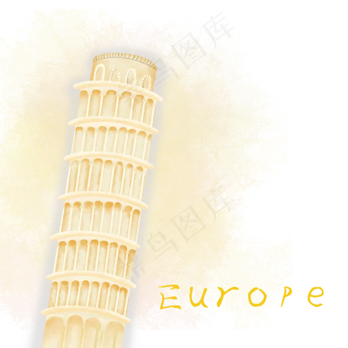 旅游意大利比萨斜塔,免抠元素
