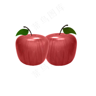 手绘红色苹果免扣图案