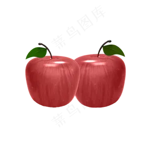 手绘红色苹果免扣图案