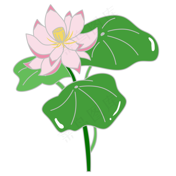 可商用清新可爱简约植物荷花