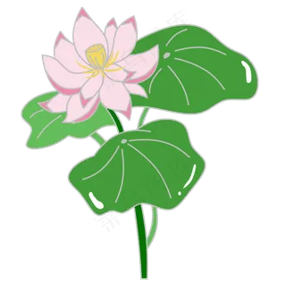 可商用清新可爱简约植物荷花