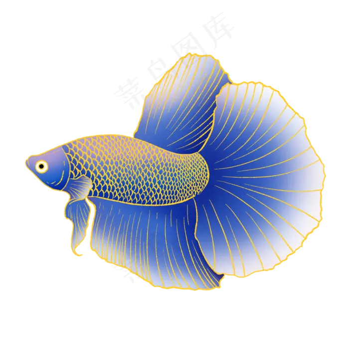 国潮风动物金鱼(2000X2000(DPI:300))psd模版下载