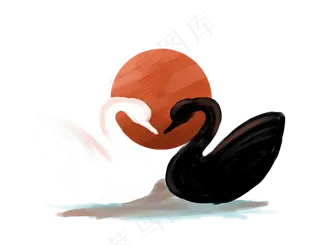 情人节爱情天鹅装饰素材