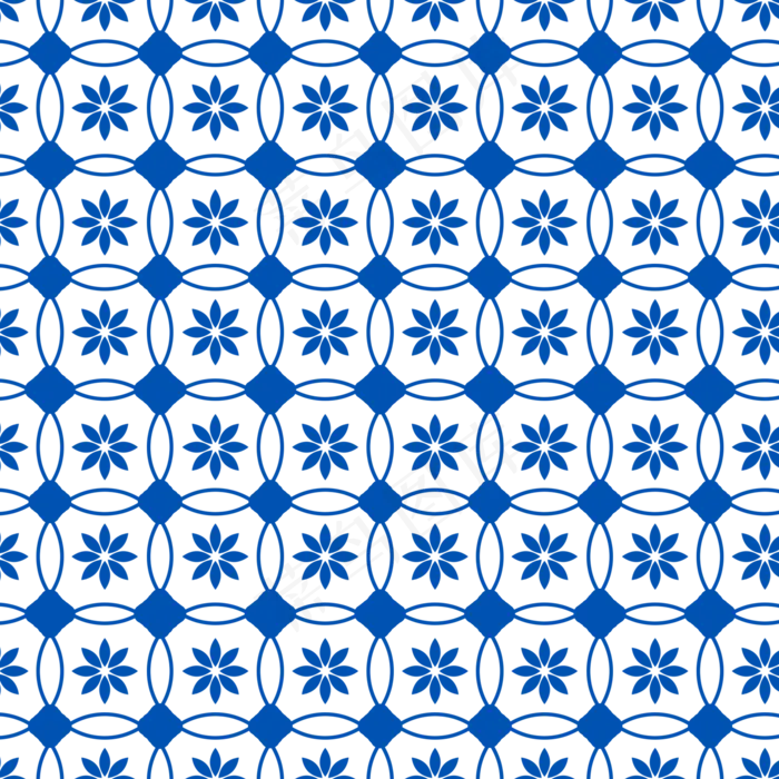 青花瓷花纹图案(2000X2000(DPI:300))psd模版下载
