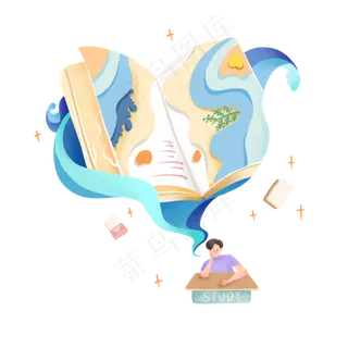 扁平化教育学生噪点风格,免抠元素