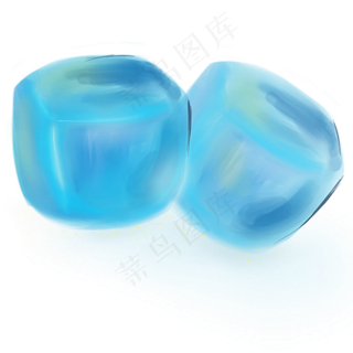 夏日两个冰块,免抠元素