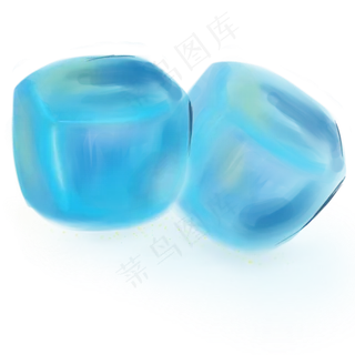 夏日两个冰块,免抠元素