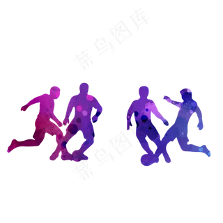 矢量足球竞技抢球动态剪影,免抠元素