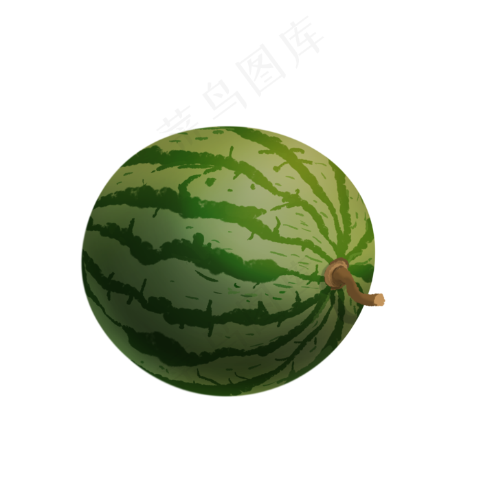 一个圆圆的西瓜手绘(3000X3000(DPI:300))psd模版下载