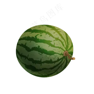 一个圆圆的西瓜手绘
