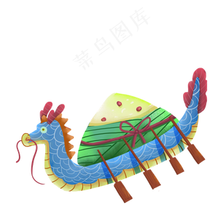 卡通龙舟和棕子免抠图